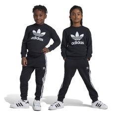 CONJUNTO ADIDAS TREFOIL CREW NIÑO NEGRO IY4784