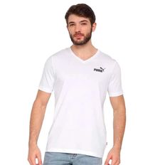 T-SHIRT PUMA ESSENTIALS V NECK TEE HOMBRE BLANCO 586737 02