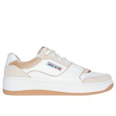 TENIS SKECHERS SPORT COURT 2.0 METALLIC MUJER BEIGE 185163WNT